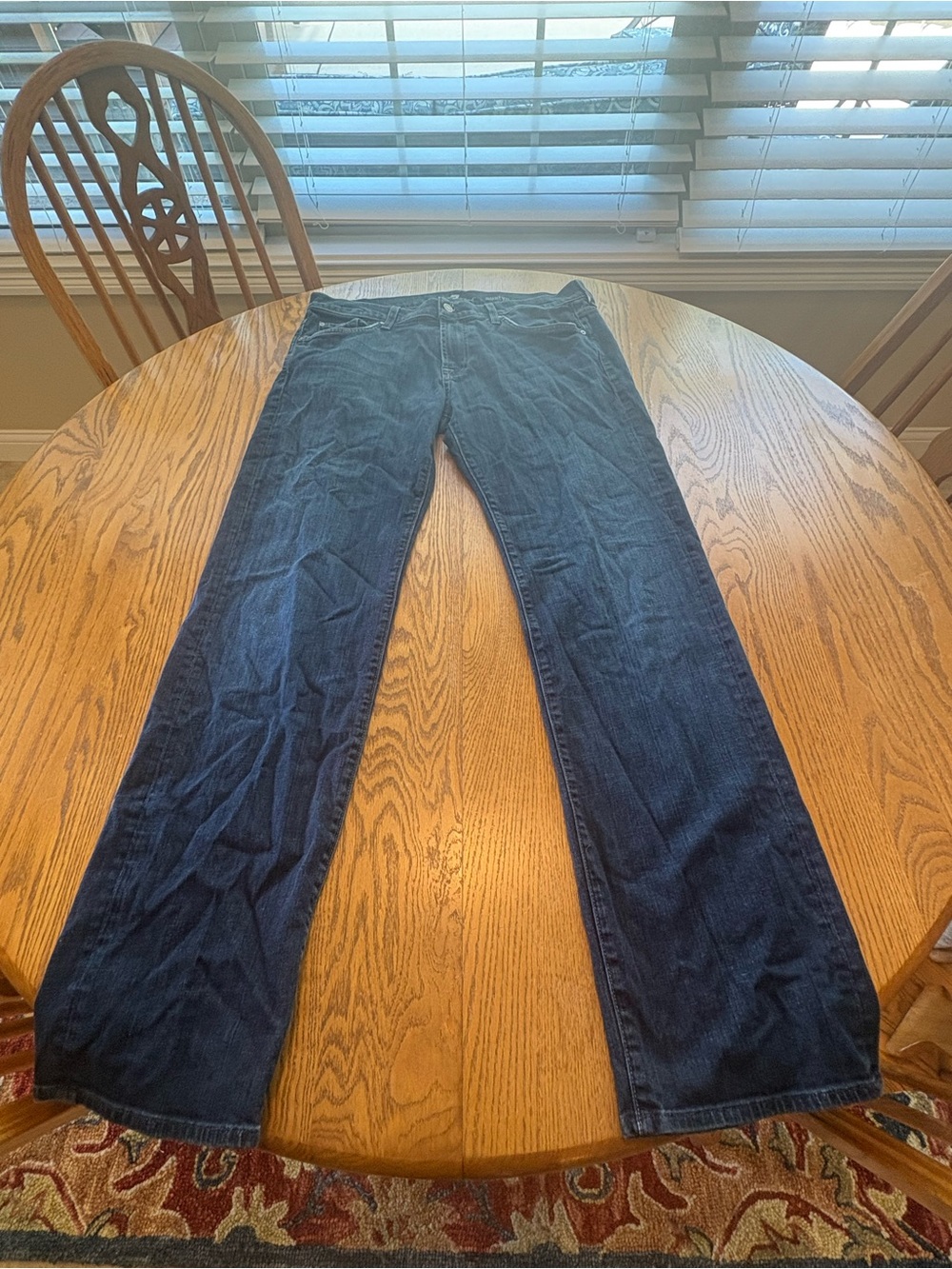 7 For All Mankind Austyn Jeans 36 x33 Classic Straight Stretch Denim Blue Mens